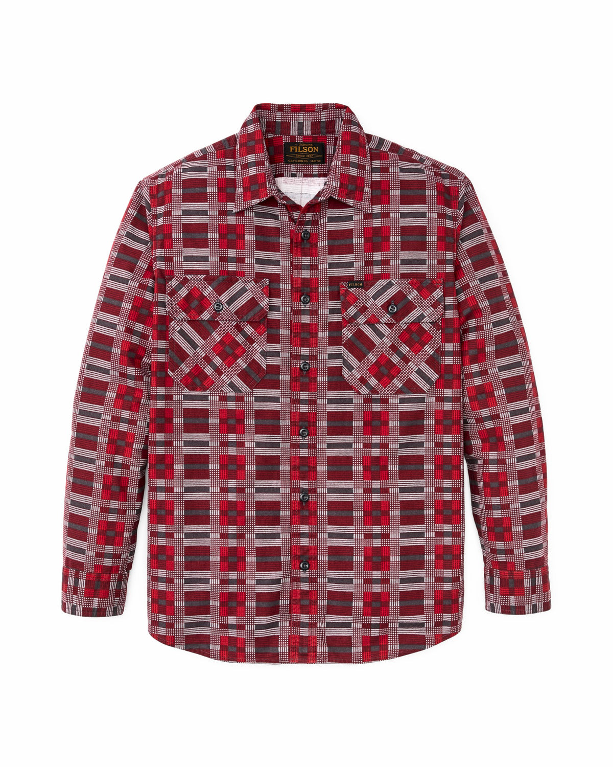 Filson Everyday / Field Flannel Shirt - Burgundy / Red Plaid
