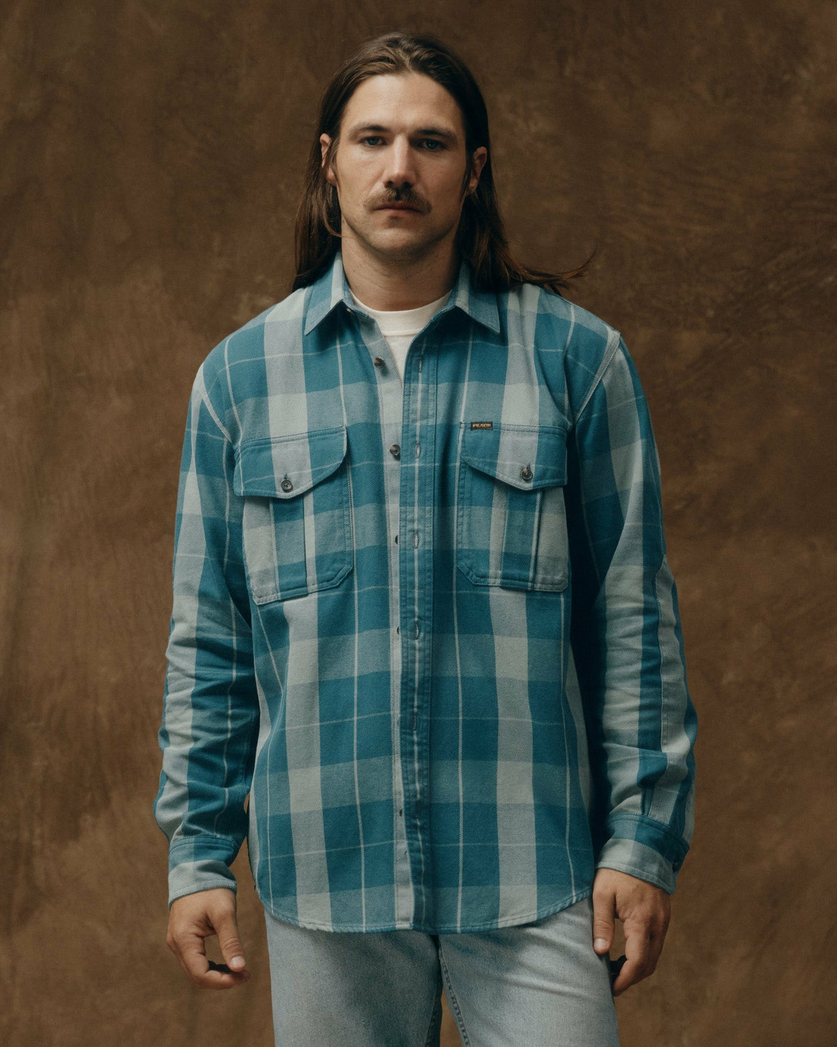 Filson Customer Favorite / Vintage Wash Alaskan Guide Shirt - Jasper / Dark Teal Plaid
