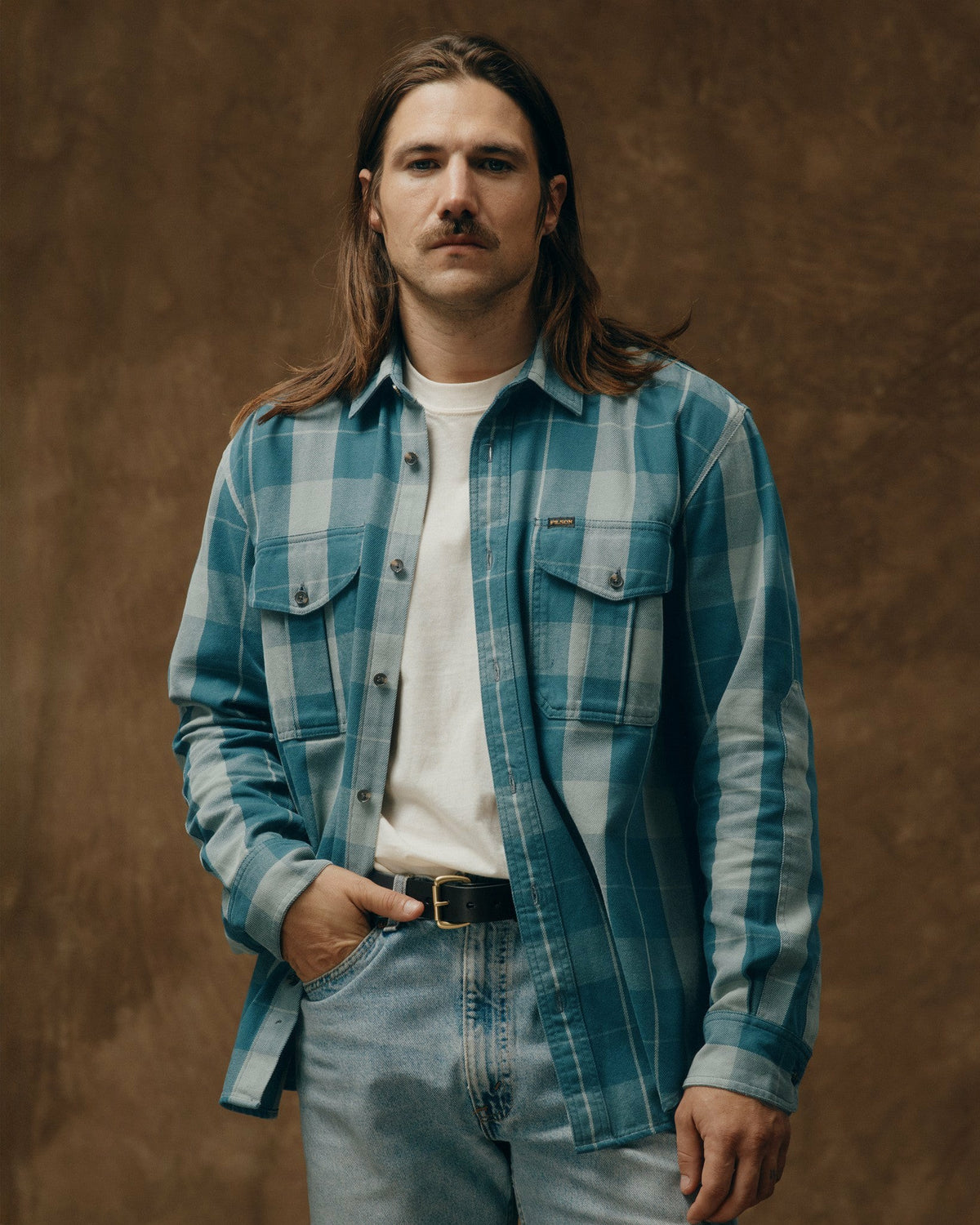 Filson Customer Favorite / Vintage Wash Alaskan Guide Shirt - Jasper / Dark Teal Plaid