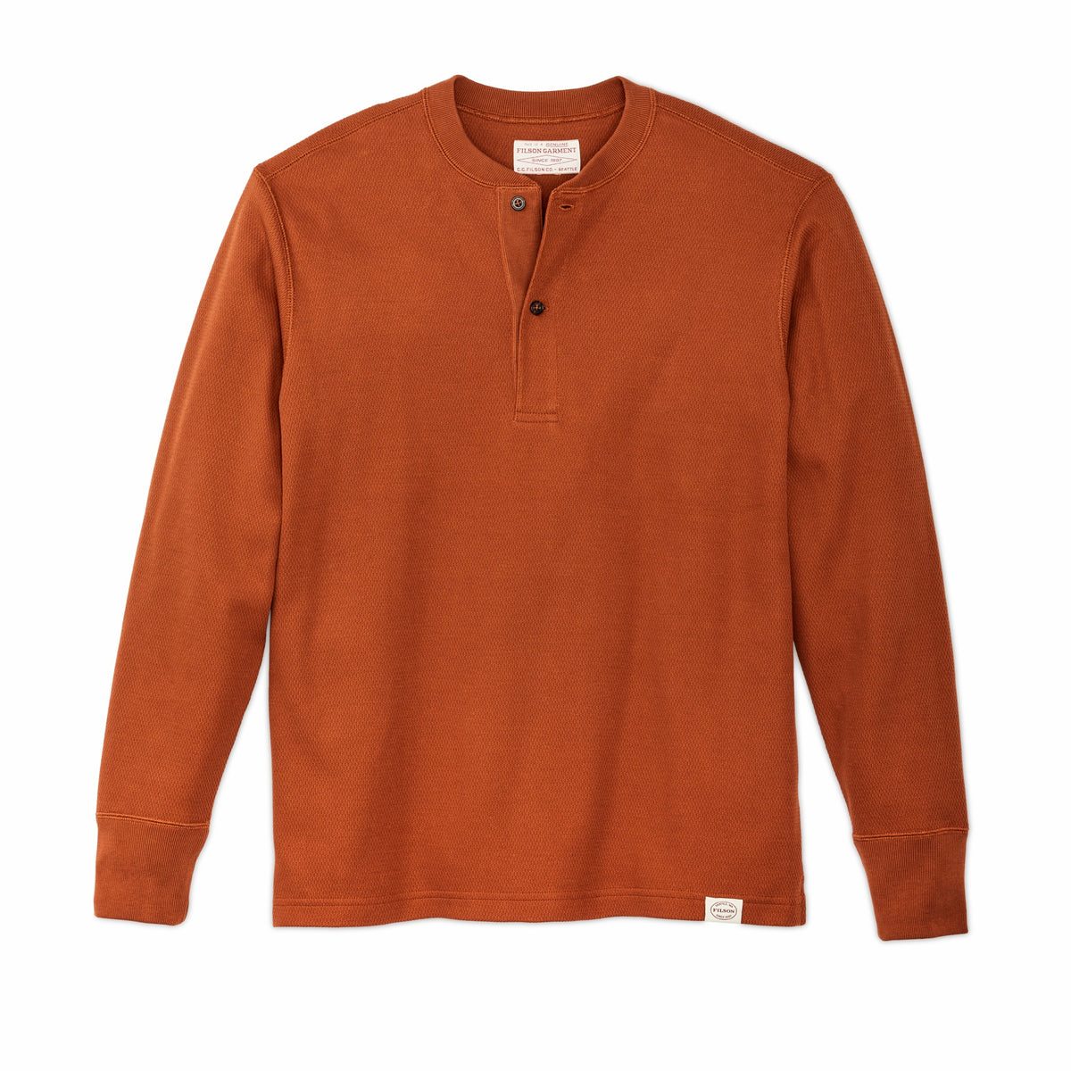 Filson Best Seller / Men's 100% Cotton Waffle Knit Henley