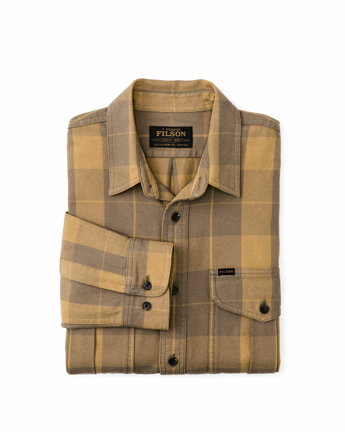 Filson Essential / Vintage Wash Alaskan Guide Shirt - Light Brown / Ochre Plaid