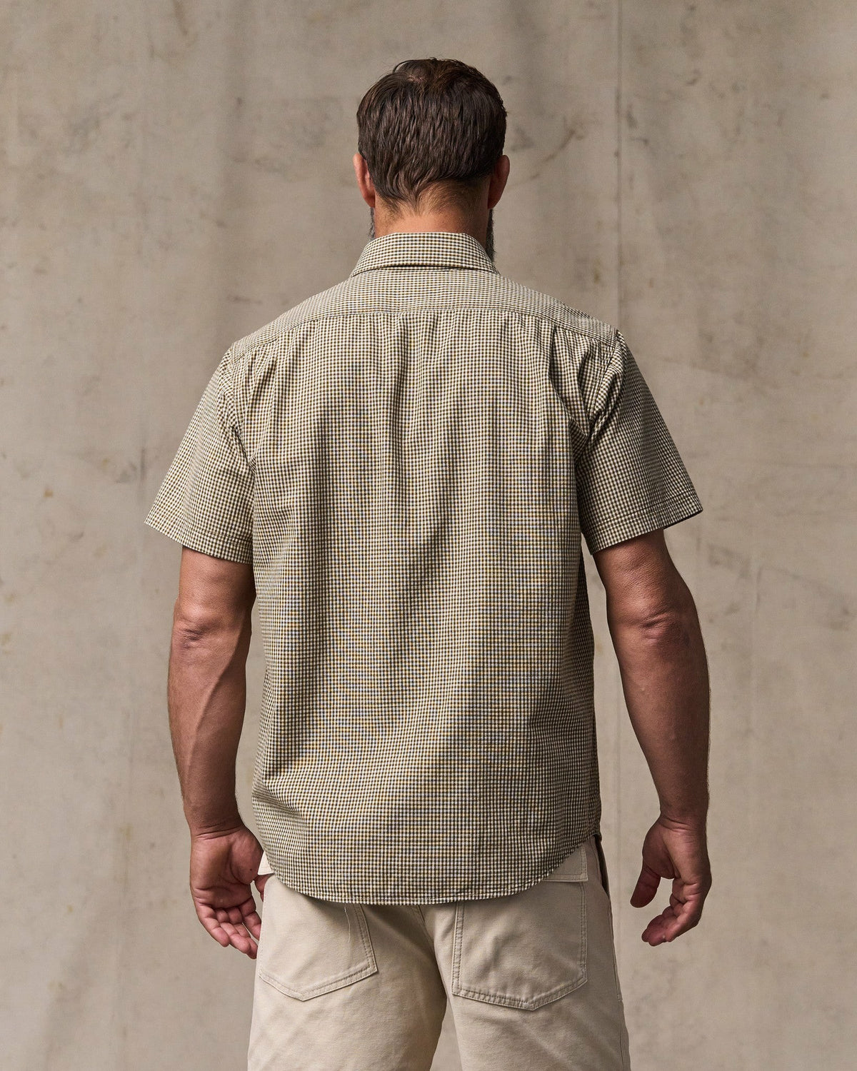 Filson Premium / Short Sleeve Chambray Shirt - Coffee / Natural Plaid