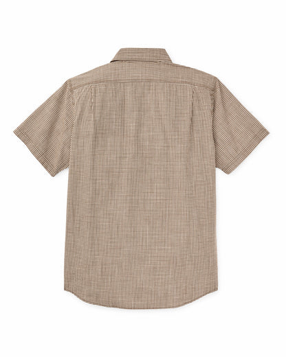 Filson Premium / Short Sleeve Chambray Shirt - Coffee / Natural Plaid