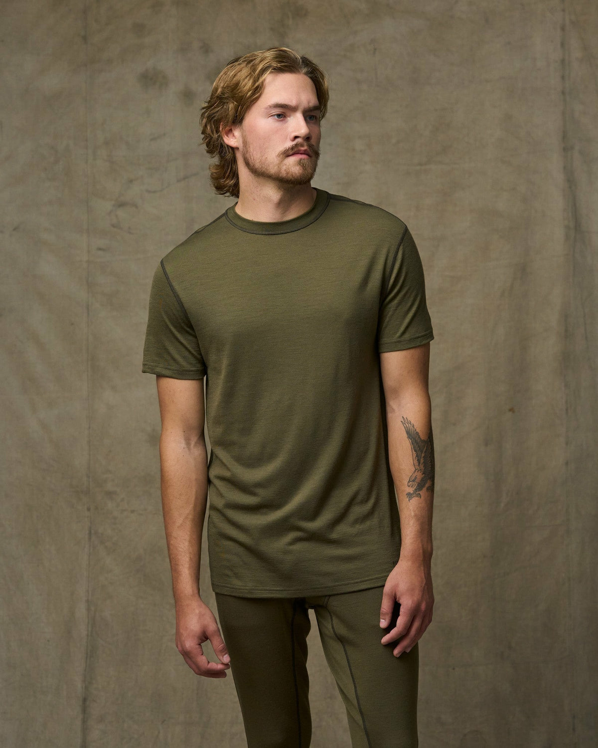 Filson Best Price / 210g Merino Wool Short Sleeve Crewneck - Dark Olive