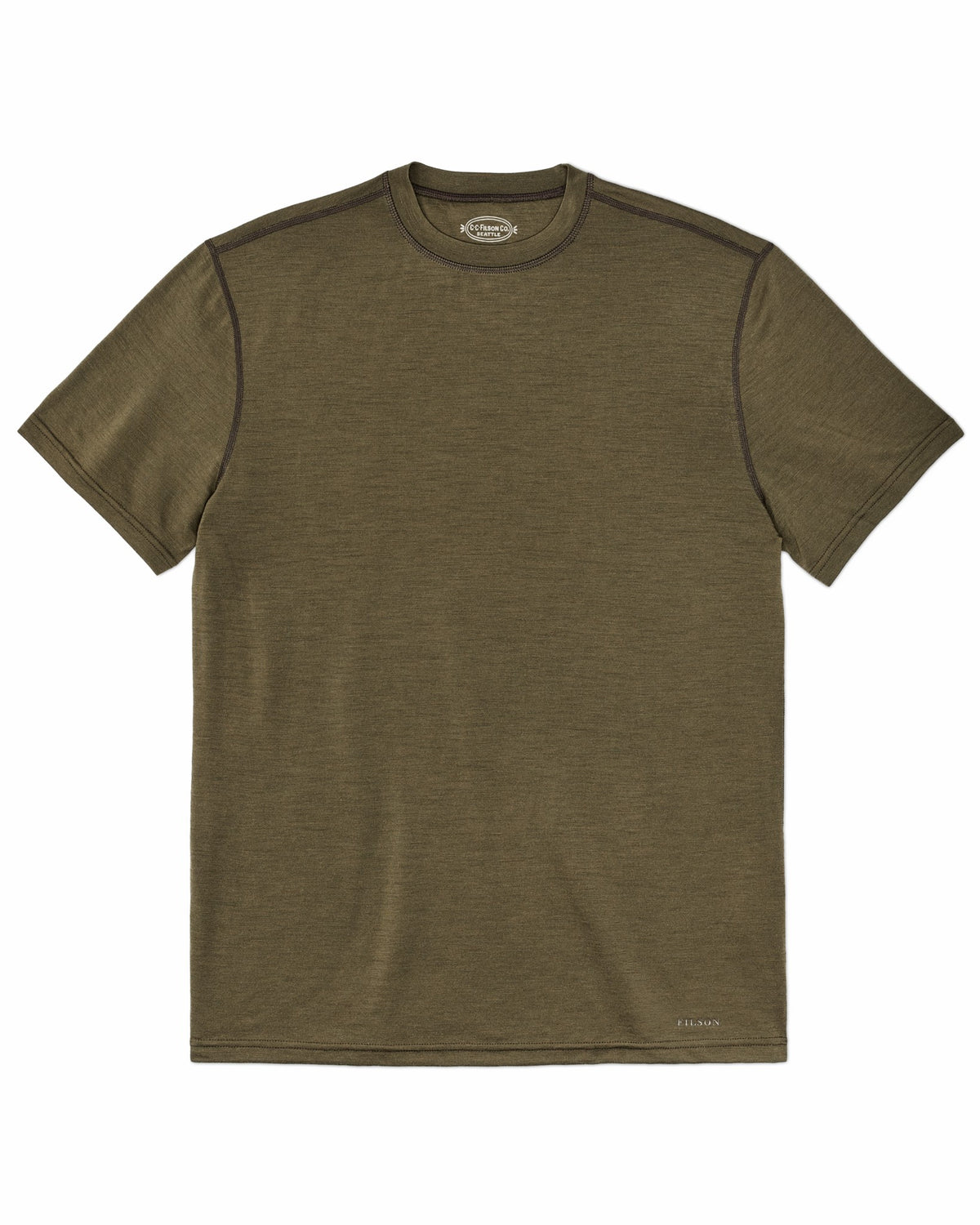 Filson Best Price / 210g Merino Wool Short Sleeve Crewneck - Dark Olive