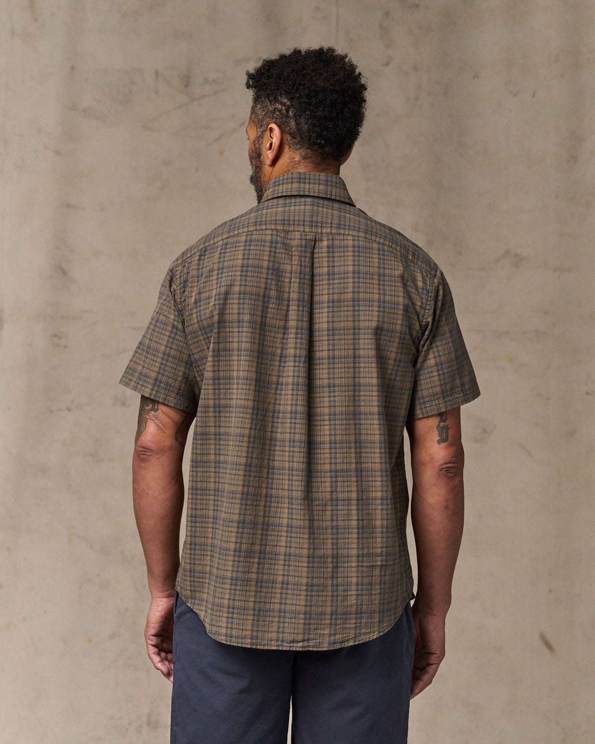 Filson Hot Sale / Short Sleeve Madras Popover Shirt - Brown / Olive Plaid