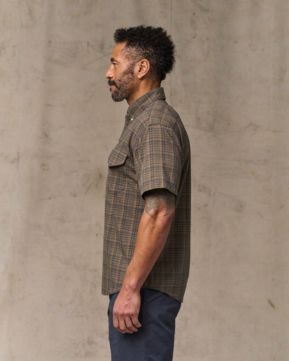 Filson Hot Sale / Short Sleeve Madras Popover Shirt - Brown / Olive Plaid