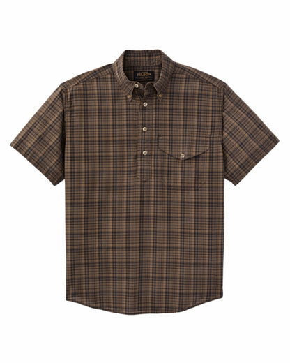 Filson Hot Sale / Short Sleeve Madras Popover Shirt - Brown / Olive Plaid