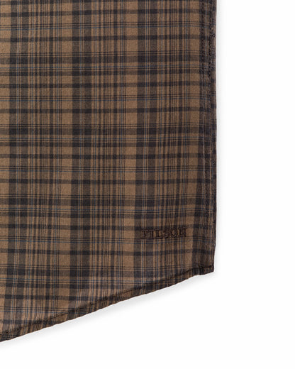 Filson Hot Sale / Short Sleeve Madras Popover Shirt - Brown / Olive Plaid