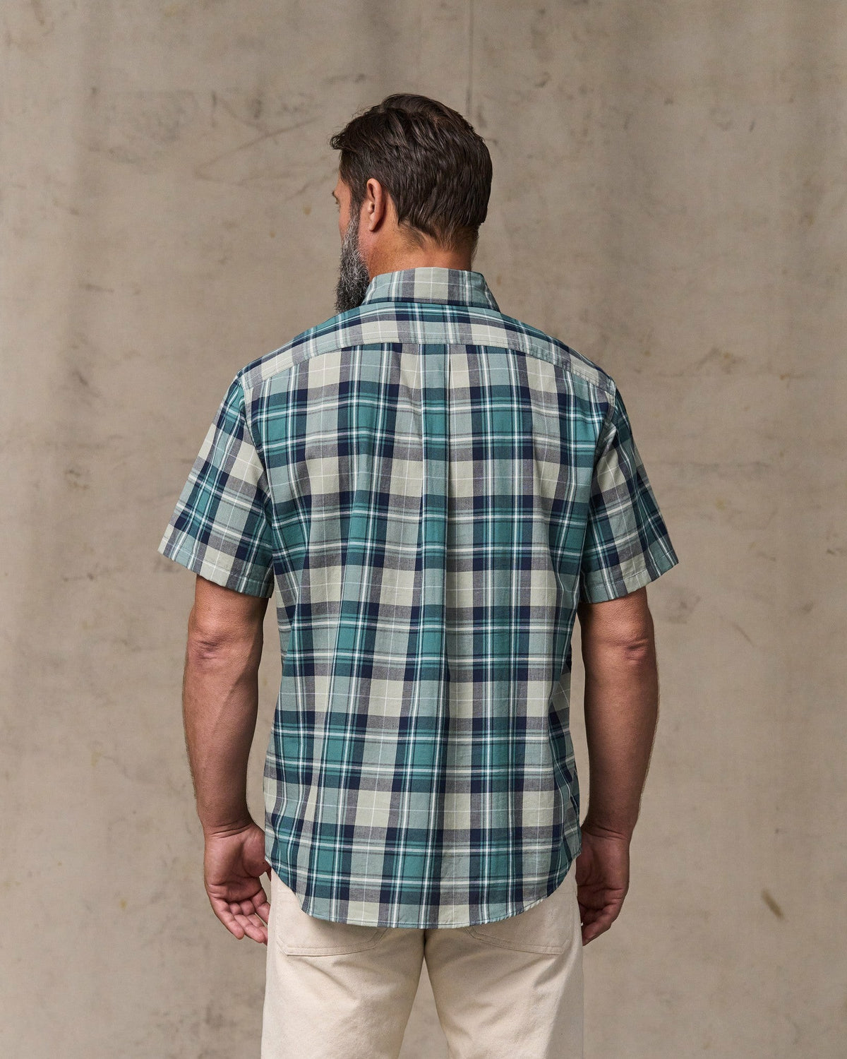 Filson Classic / Short Sleeve Madras Popover Shirt - Gray / Teal Multicolor