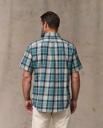 Filson Classic / Short Sleeve Madras Popover Shirt - Gray / Teal Multicolor
