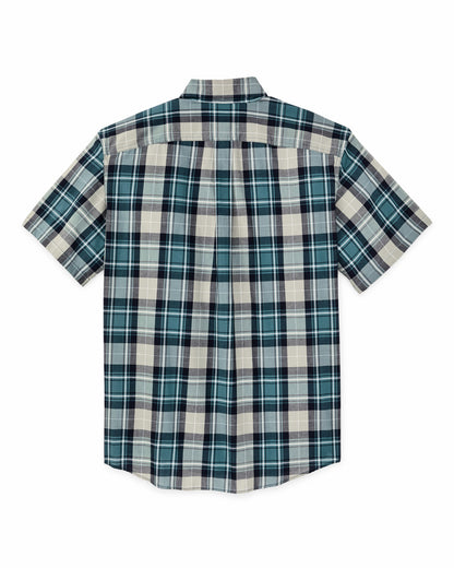 Filson Classic / Short Sleeve Madras Popover Shirt - Gray / Teal Multicolor