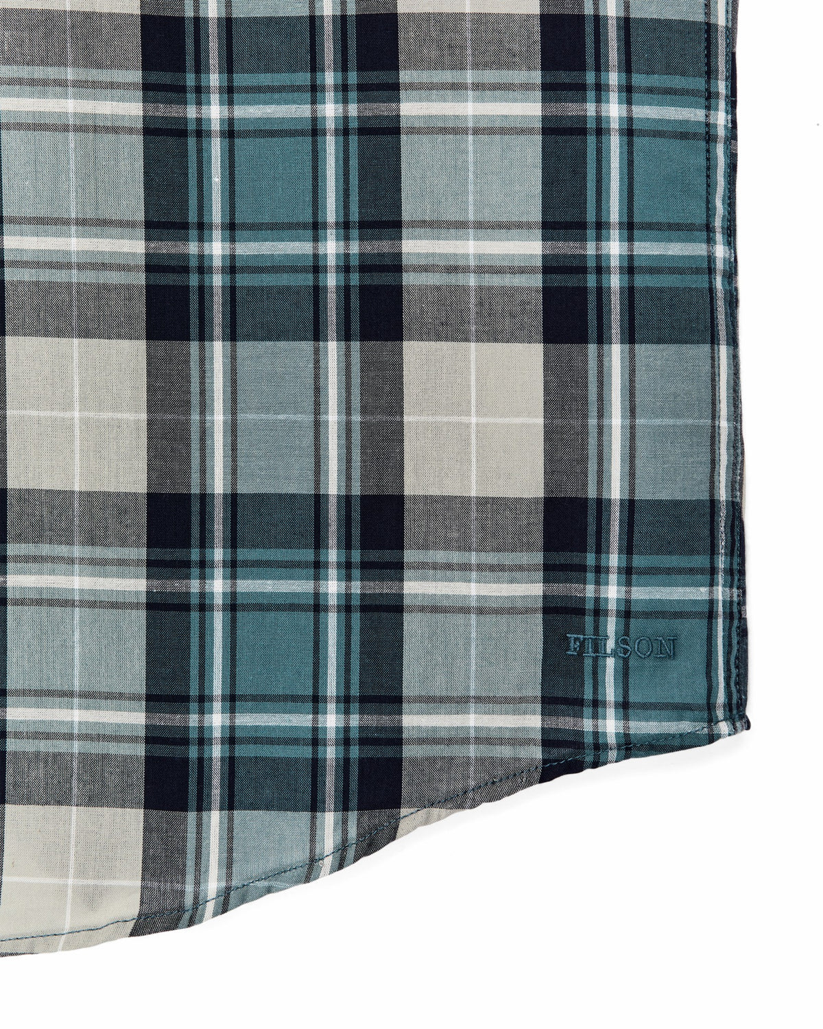 Filson Classic / Short Sleeve Madras Popover Shirt - Gray / Teal Multicolor
