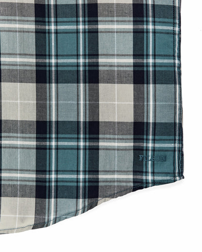 Filson Classic / Short Sleeve Madras Popover Shirt - Gray / Teal Multicolor