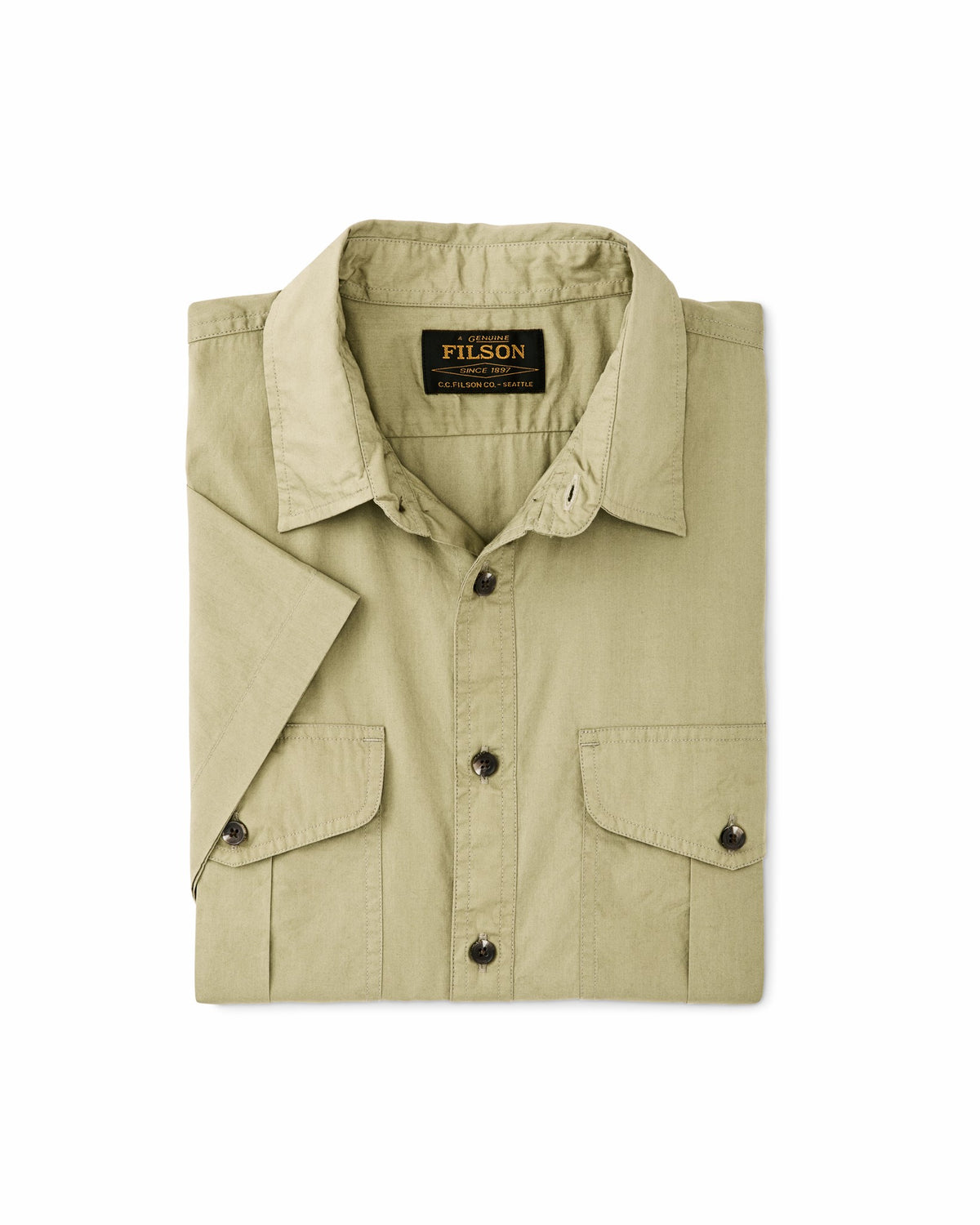 Filson Latest / Filson's Washed Short Sleeve Feather Cloth Shirt - Lakebed
