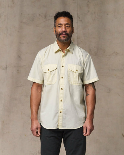 Filson Exclusive / Filson's Washed Short Sleeve Feather Cloth Shirt - Ivory