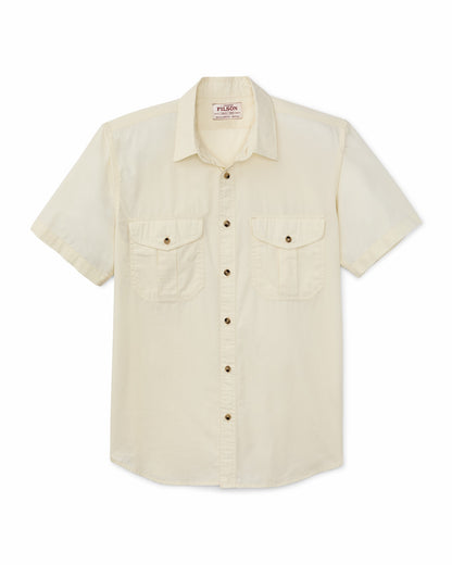 Filson Exclusive / Filson's Washed Short Sleeve Feather Cloth Shirt - Ivory