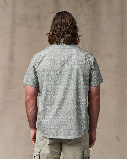 Filson Recommended / Filson's Washed Short Sleeve Feather Cloth Shirt - Khaki / Print