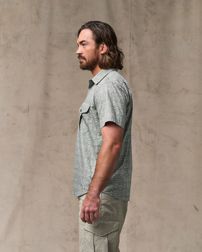 Filson Recommended / Filson's Washed Short Sleeve Feather Cloth Shirt - Khaki / Print