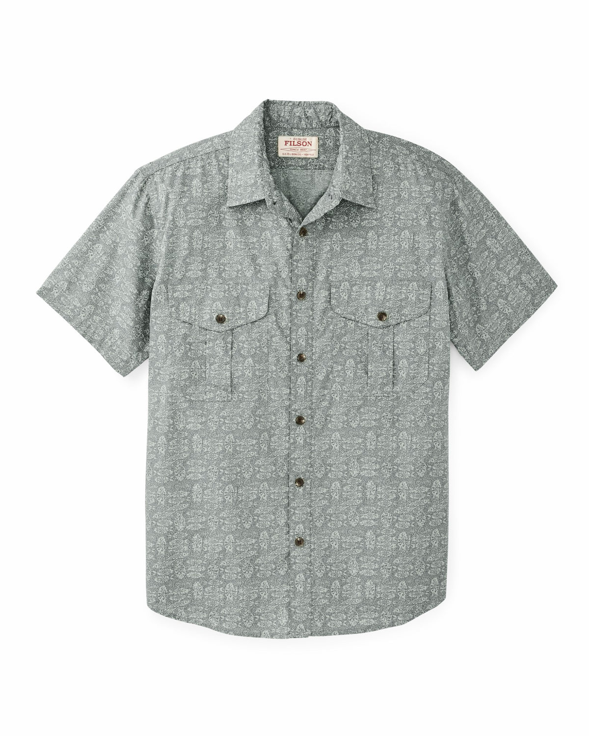 Filson Recommended / Filson's Washed Short Sleeve Feather Cloth Shirt - Khaki / Print