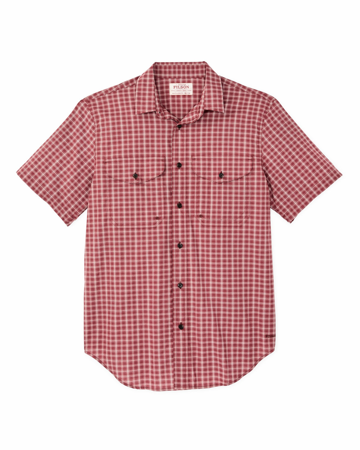Filson Value / Twin Lakes Short Sleeve Sport Shirt - Brick / Cream Plaid
