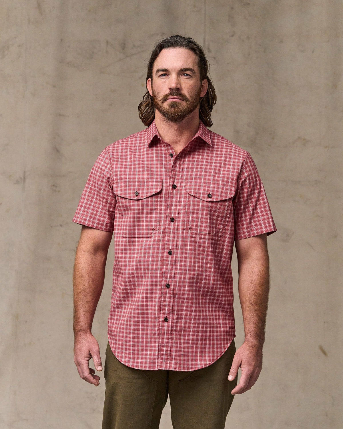 Filson Value / Twin Lakes Short Sleeve Sport Shirt - Brick / Cream Plaid