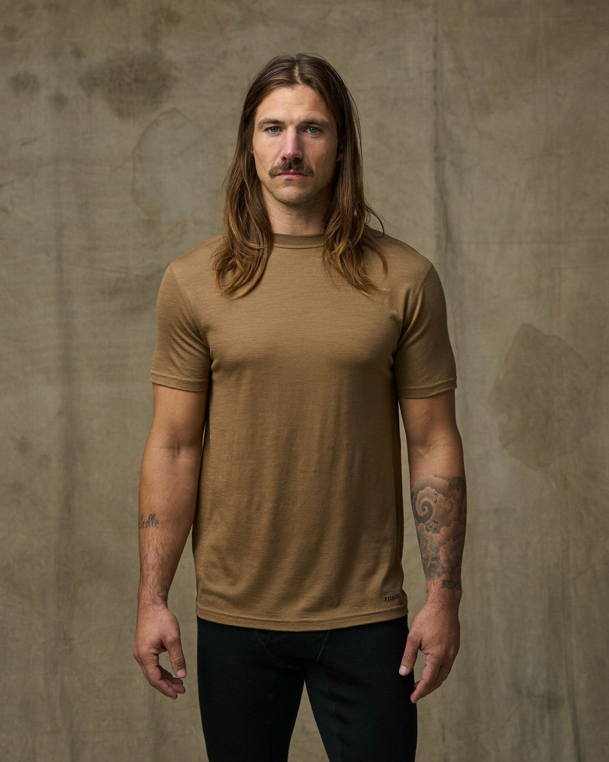 Filson Best Price / 210g Merino Wool Short Sleeve Crewneck - Rugged Tan