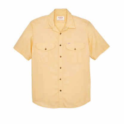 Filson Discount / Filson's Washed Short Sleeve Feather Cloth Shirt - Straw