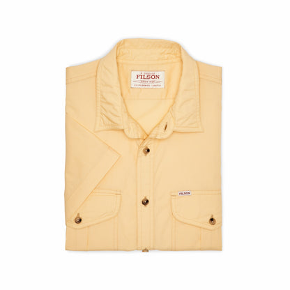Filson Discount / Filson's Washed Short Sleeve Feather Cloth Shirt - Straw