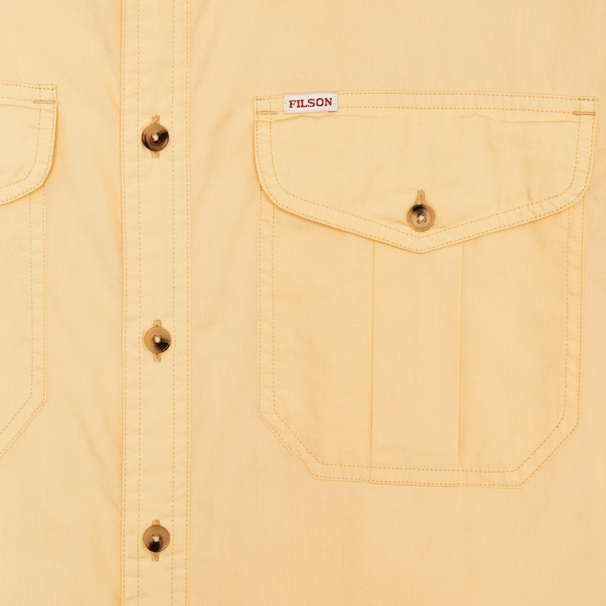 Filson Discount / Filson's Washed Short Sleeve Feather Cloth Shirt - Straw