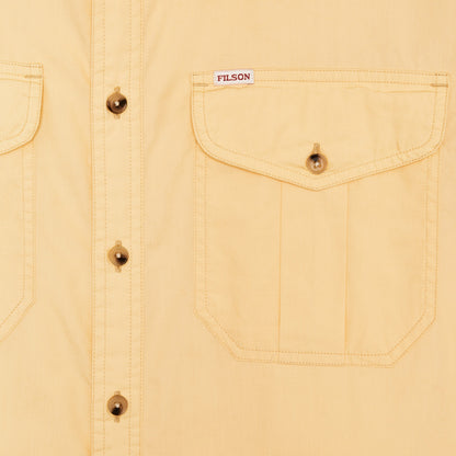 Filson Discount / Filson's Washed Short Sleeve Feather Cloth Shirt - Straw