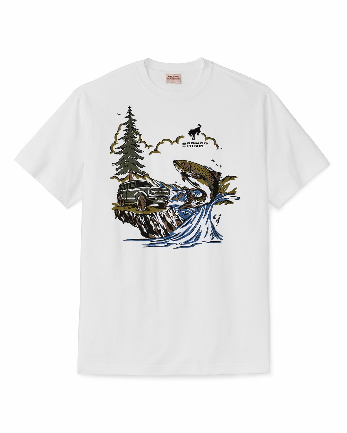 Filson Trusted / Bronco Filson Trout Graphic T-Shirt - Bright White