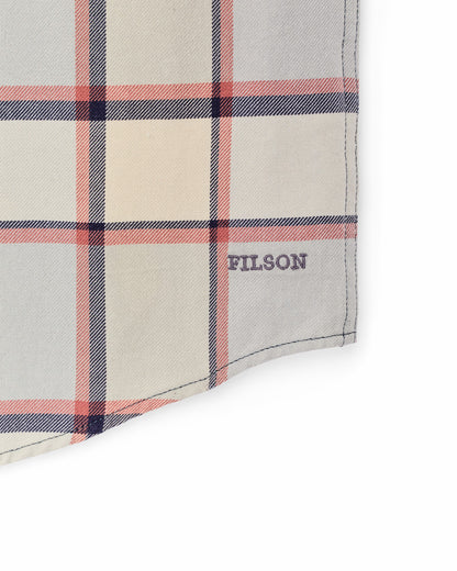 Filson Smart Buy / Short Sleeve Lightweight Alaskan Guide Shirt - Light Blue / Tan Plaid