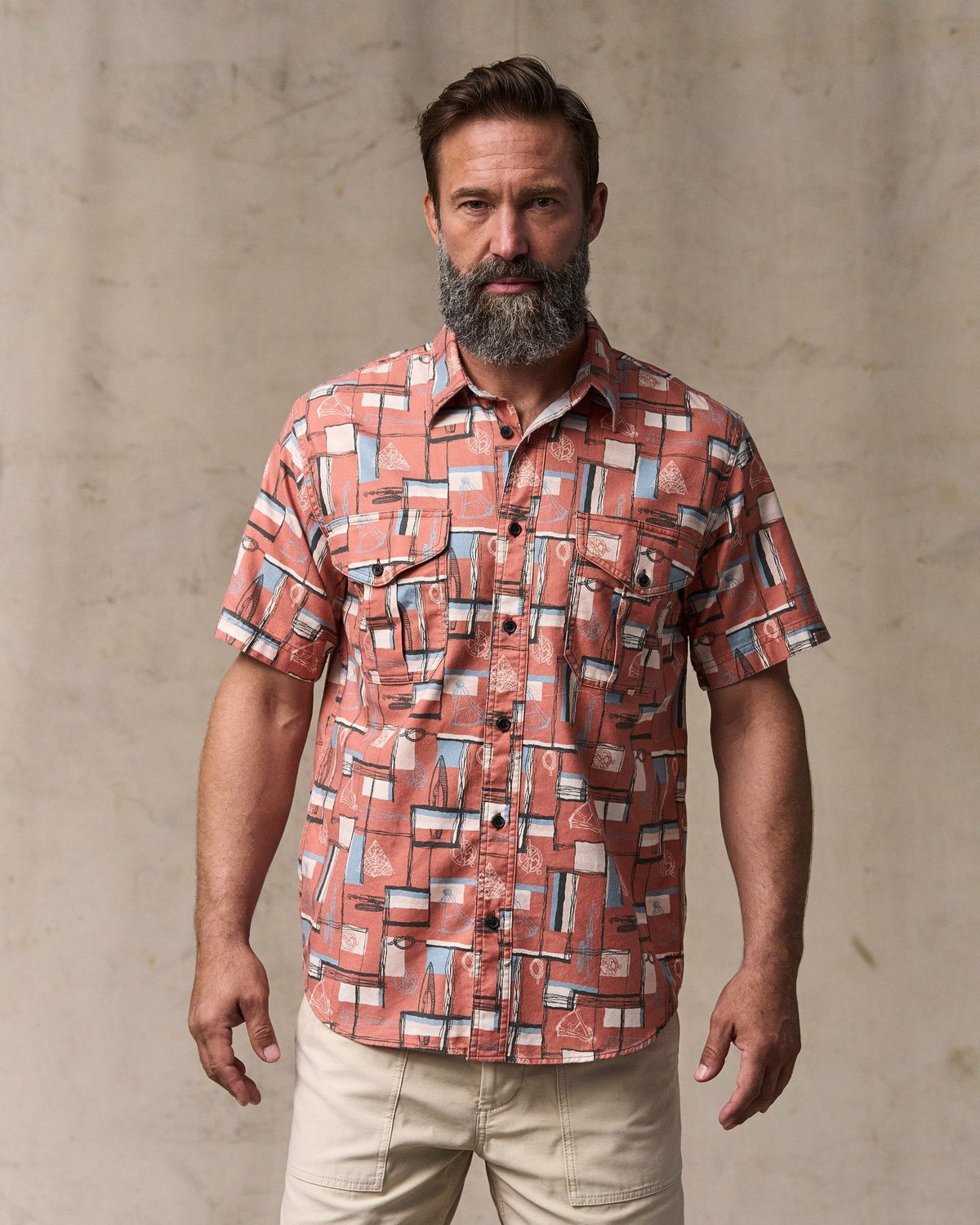 Filson Latest / Short Sleeve Lightweight Alaskan Guide Shirt - Russet Print