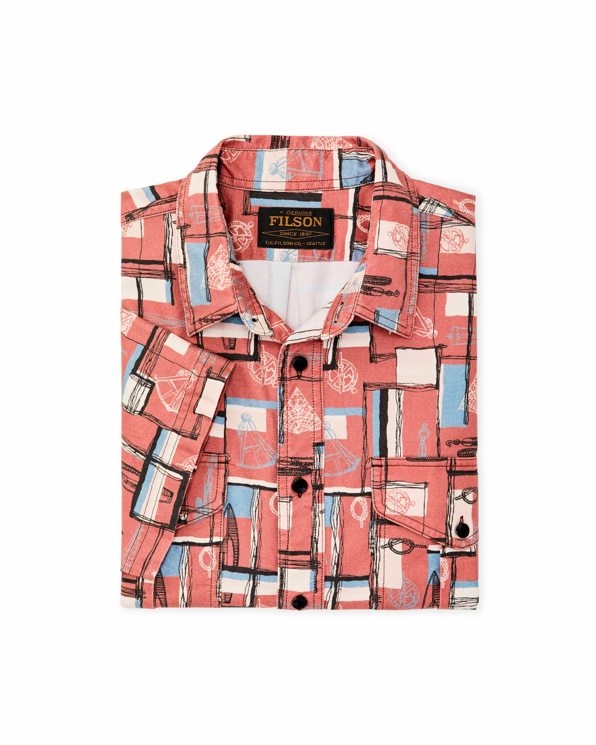 Filson Latest / Short Sleeve Lightweight Alaskan Guide Shirt - Russet Print