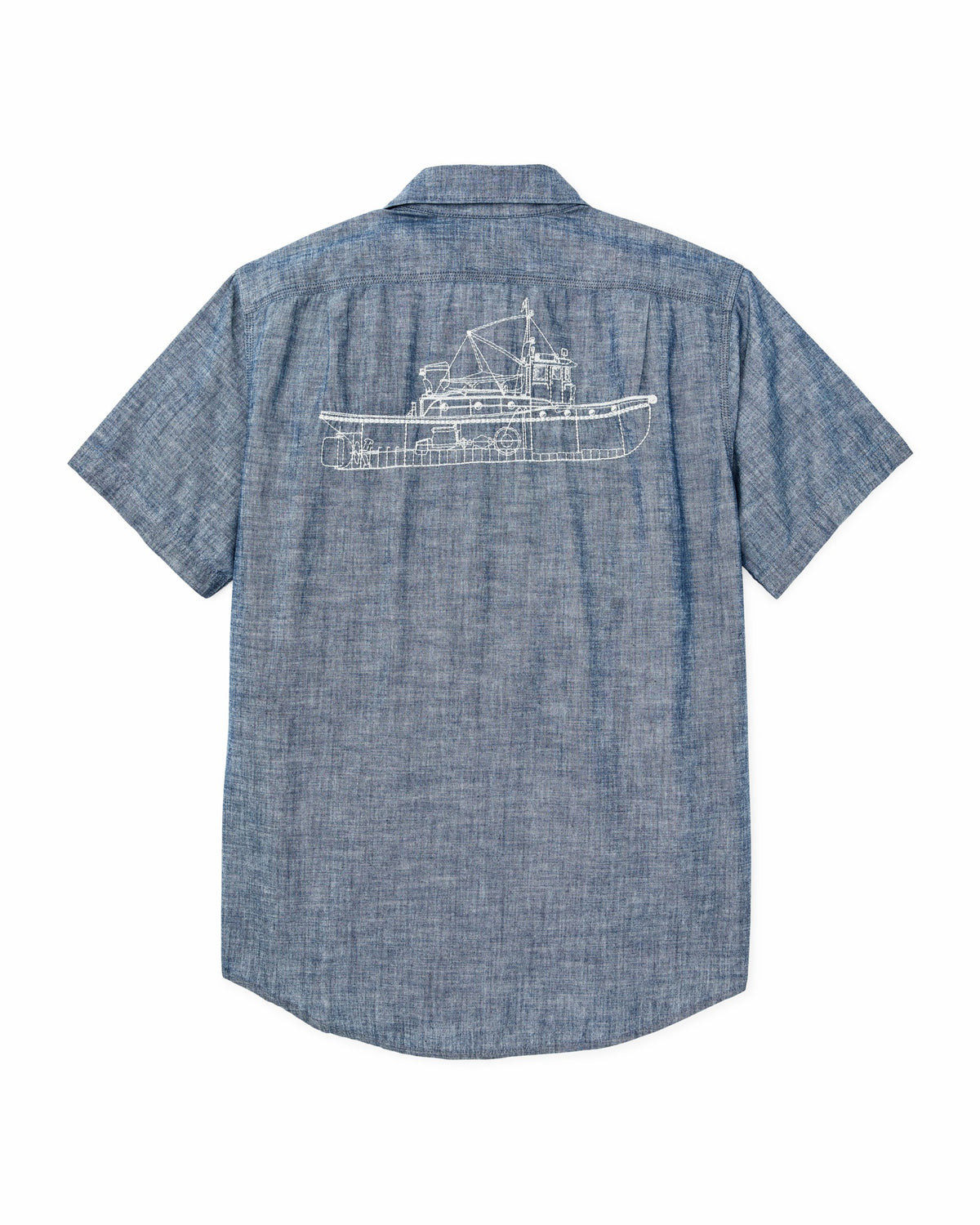 Filson Best Price / Short-sleeve Embroidered Chambray Shirt - Rinsed Indigo