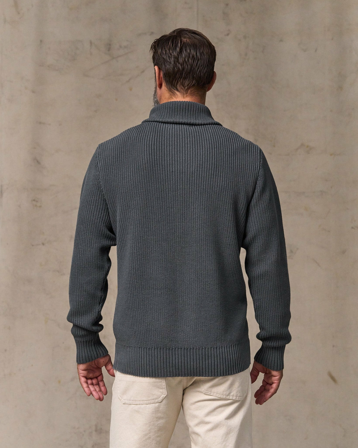 Filson Signature / Vintage Cotton Shawl Neck Sweater - Charcoal