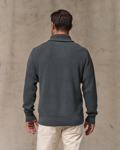 Filson Signature / Vintage Cotton Shawl Neck Sweater - Charcoal