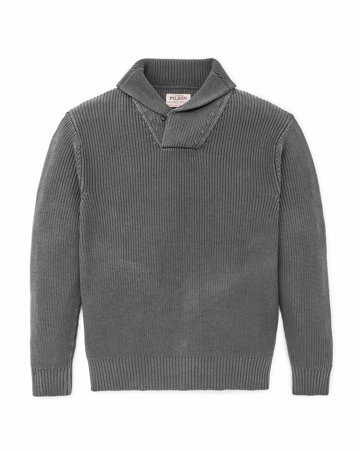 Filson Signature / Vintage Cotton Shawl Neck Sweater - Charcoal