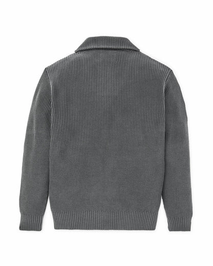 Filson Signature / Vintage Cotton Shawl Neck Sweater - Charcoal