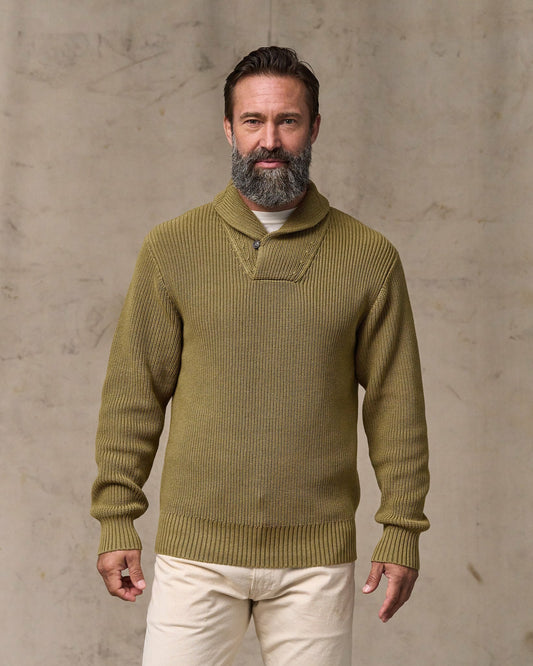 Filson Everyday / Vintage Cotton Shawl Neck Sweater - Cork