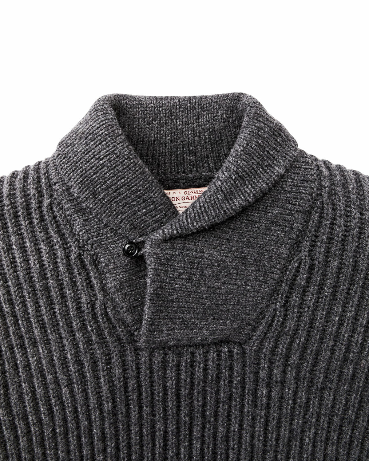 Filson Featured / Bristol Shawl Neck Sweater - Gray Heather / Dark Charcoal Stripe