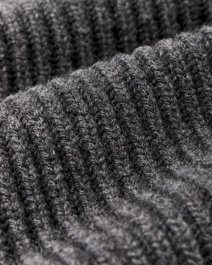 Filson Featured / Bristol Shawl Neck Sweater - Gray Heather / Dark Charcoal Stripe