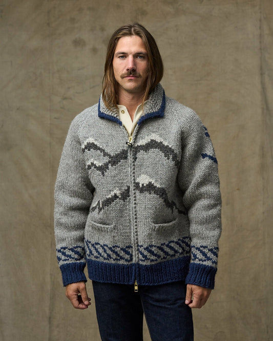 Filson Value / Handmade Full-zip Sweater - Heather Gray / Fishing Boat