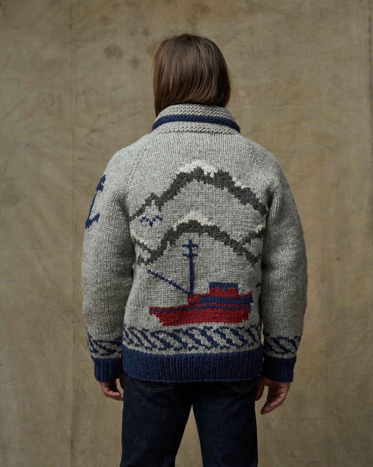 Filson Value / Handmade Full-zip Sweater - Heather Gray / Fishing Boat