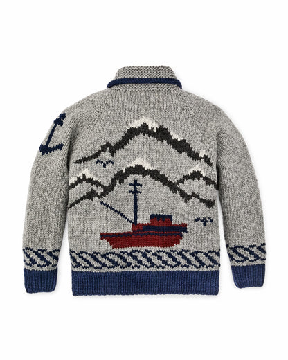Filson Value / Handmade Full-zip Sweater - Heather Gray / Fishing Boat