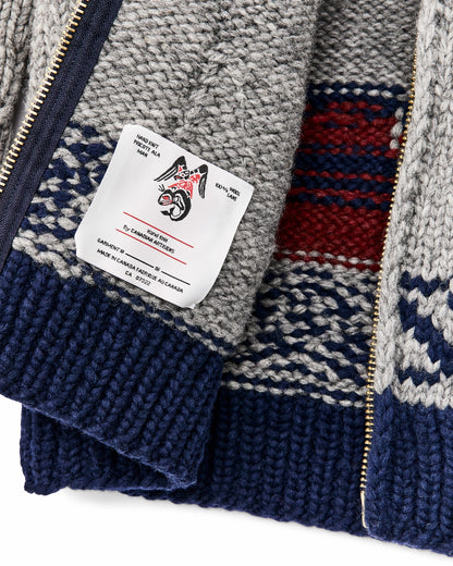 Filson Value / Handmade Full-zip Sweater - Heather Gray / Fishing Boat