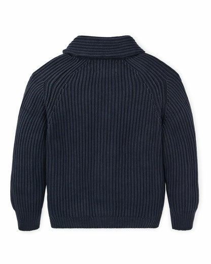 Filson Featured / Fisherman Rib Cotton Cardigan - Navy