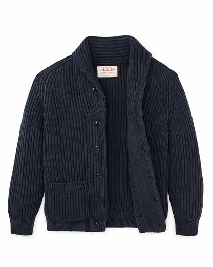 Filson Featured / Fisherman Rib Cotton Cardigan - Navy
