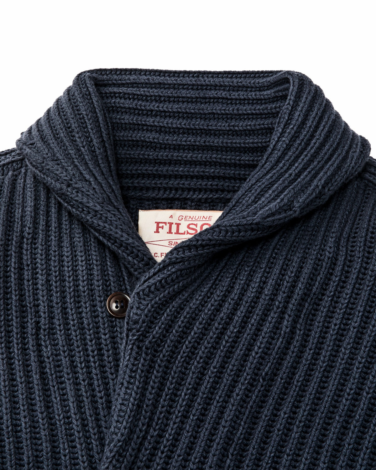 Filson Featured / Fisherman Rib Cotton Cardigan - Navy